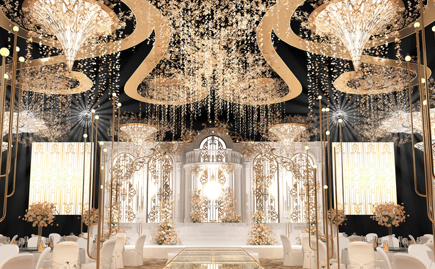 石棉花木兰喜事汇金色大厅效果展示